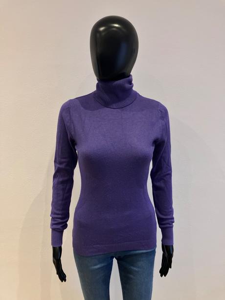 Dámsky fialový rolák, tu,m