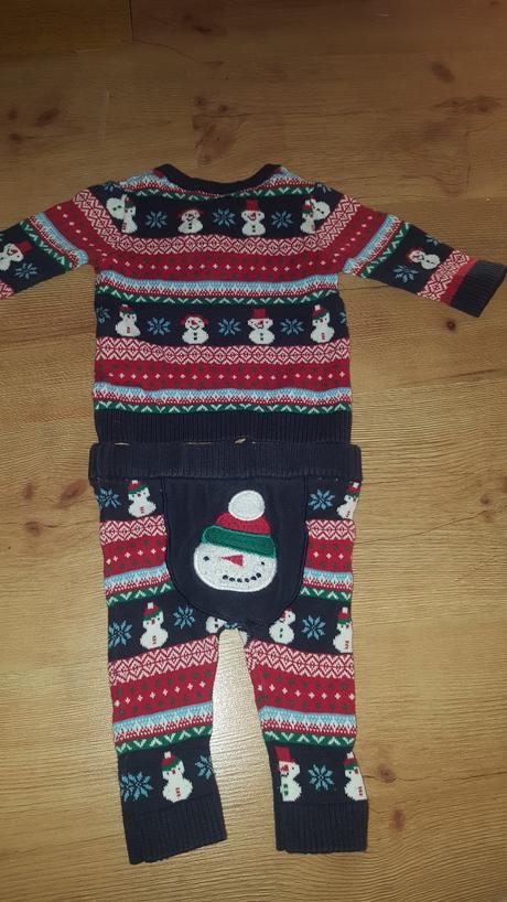 Vianočný komplet, svetrík a nohavičky, 62, f&f,62