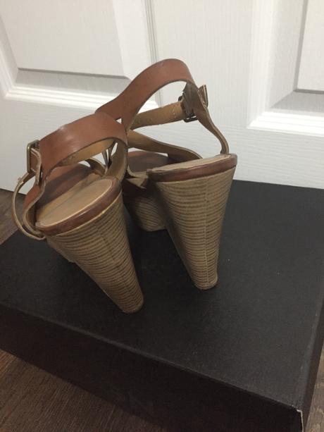 Hnede sandálky na platforme, graceland,38