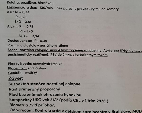 Bolo by podozrenie na stenózu aortálnej chlopne viditeľné už aj na morfologickom ultrazvuku?