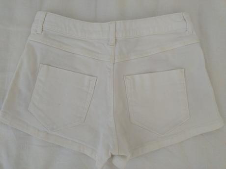 Biele vyšívané rifľové kraťasy, bershka,164