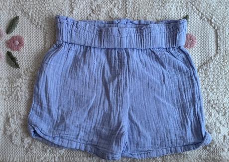 Bledomodré mušelínové unisex šortky, 98, 98