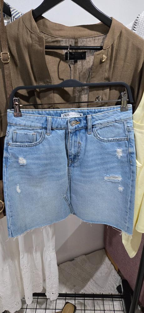 Riflová sukňa zara, zara,s