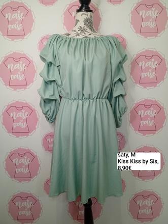 Krásne slabo mentolové šaty, m