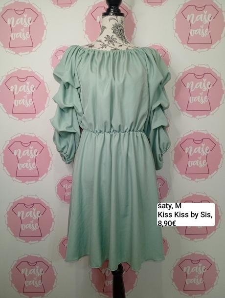 Krásne slabo mentolové šaty, m