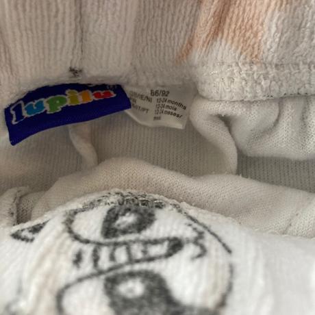 Teple nohavice, biele s myvalom, lupilu,86