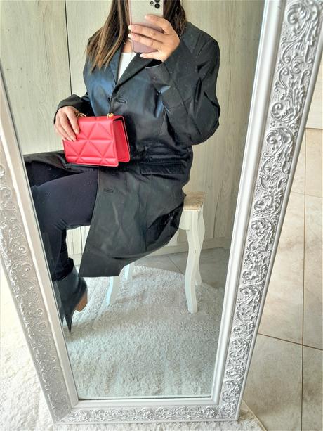 Čierny kožený kabát michel fashion-48, 48