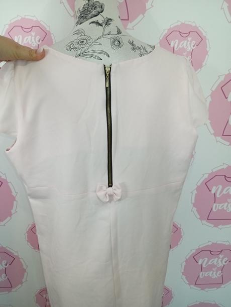 Slabučko ružové šaty s mašličkou, 46