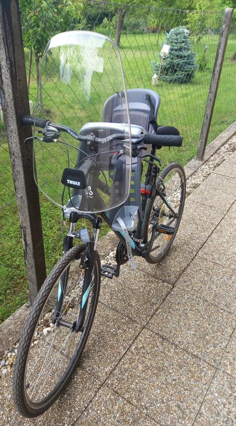 Predná sedačka na bicykel so štítom,