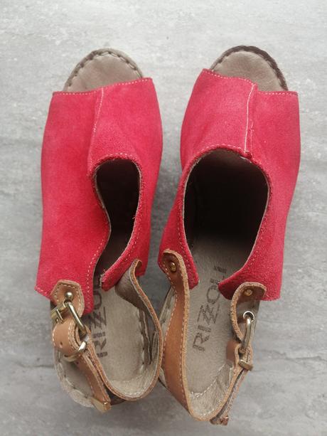 Sandále rizzoli v38, vd 24 cm, koža, opätok 9cm, 38