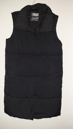 Dlhá čierna prešívaná vesta, amisu,m