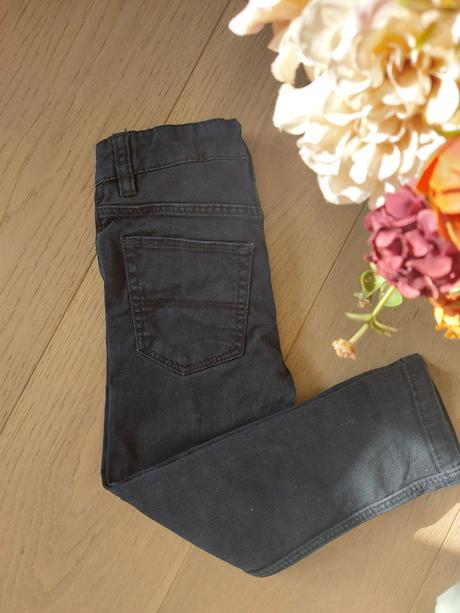 Čierne slim rifle s reguláciou v páse- h&m, h&m,98