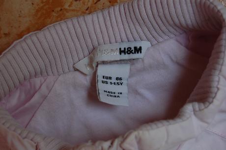 Ružová bundička s patentom,reflexka, h&m,86