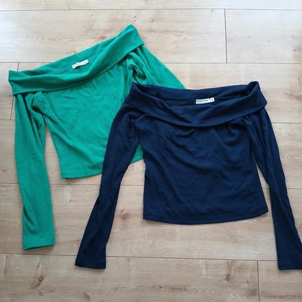 2x topy s odhalenými ramenami, stradivarius,m