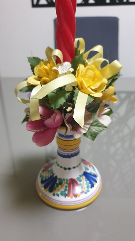 Svietnik z modranskej keramiky,