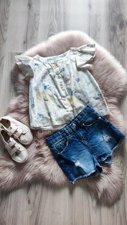 Blúzka s kvetinovou potlačou, h&m,122