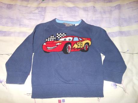 Autíčkový svetrík h&m disney cars 86/92, h&m,86