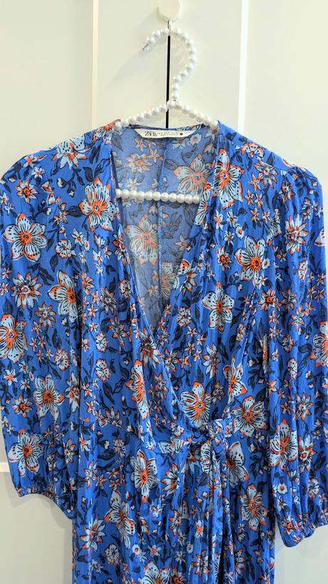 Modré zavinovacie šaty zara, zara,s