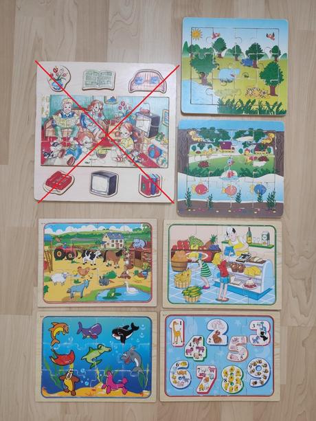 Detské drevené puzzle, 