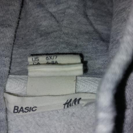 Siva mikinka, hm,122/128, h&m,122