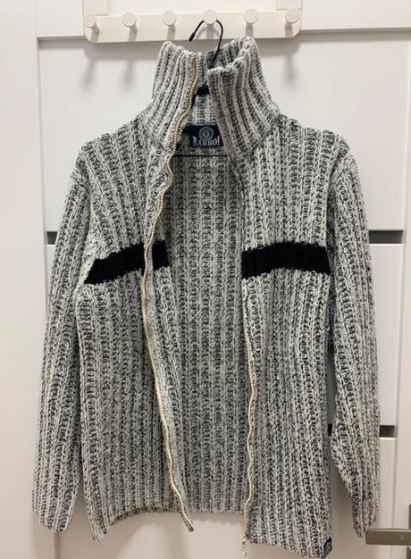 Ženilkový rolákový sveter na zips, l