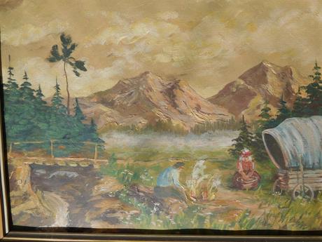 Kočovníci-olej na plátne 1952, 38 x 48 cm 2 kusy, 