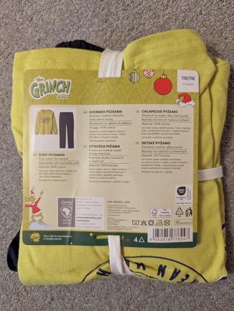 Pyžamo grinch 110/116, lupilu,110