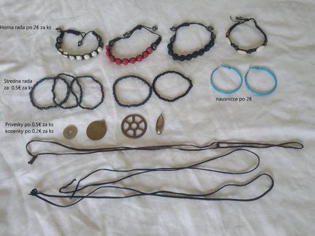 Rozne bizu, naramky, kozenky, privesky a nausnice, 