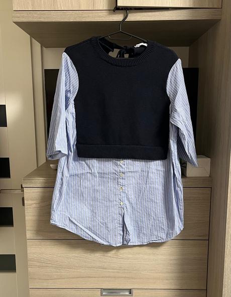 Kombinovaná košeľa so sveterom, zara,s