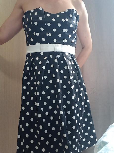 Retro šaty bodkované, amisu,40