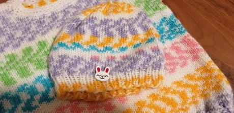 Ručne pletený sveter plus čiapka, 62