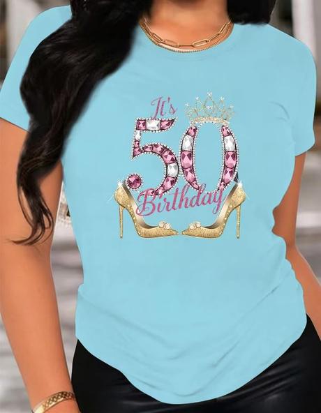 Belasé tričko s nápisom "50 birthday", v.xl, xl