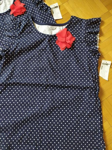 2x bodkovane tricko 122, 122