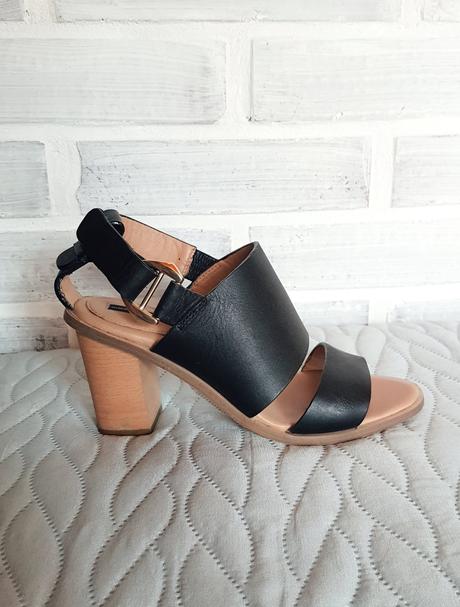 H&m kožené sandále na hrubom podpätku, h&m,38