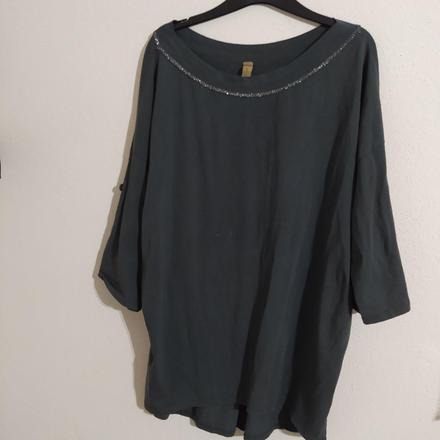 Moderny sedy top s roll up rukavmi uni l,xl,xxl,