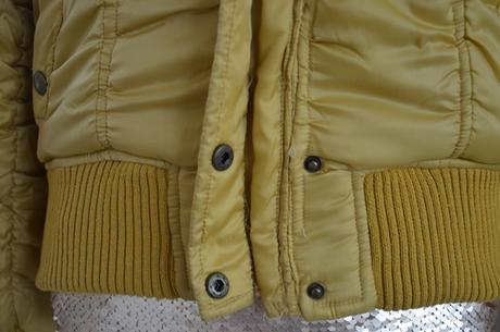 Horčicovo zlatá zimná bunda-s, s