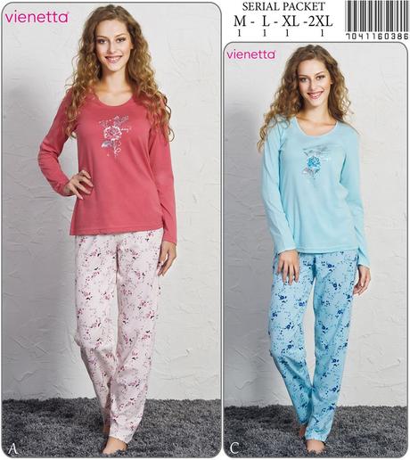 Dámske kvalitné bavlnené pyžamo, l - xxxl