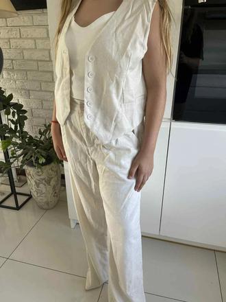 Ľanový set s vestou, l