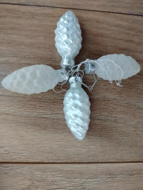 Retro vianočné sklenené ozdoby,šišky, 