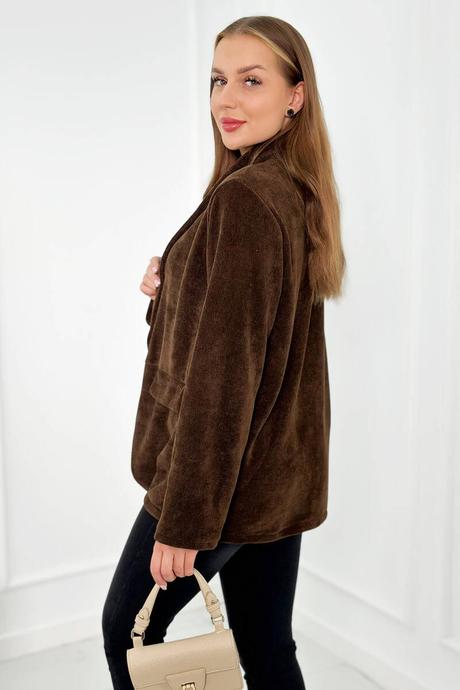 Dámske manšestrové sako hnedá,