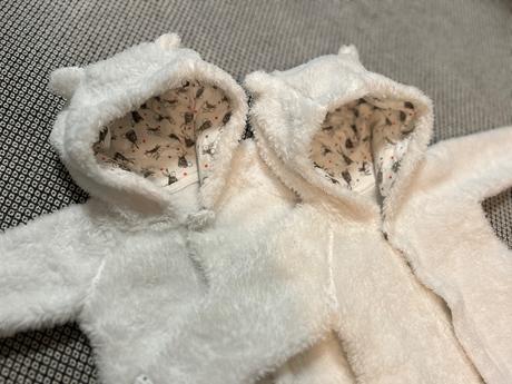 Biele huňaté overaly pre dievčatká, 56