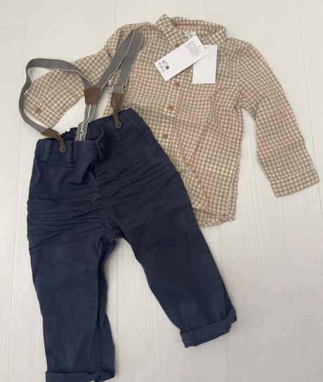 Nadherny komplet nohavice a kosela, h&m,86