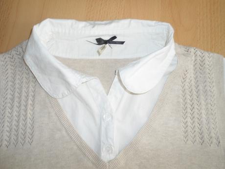 Kremove tricko - so vsitou kosielkou, 38