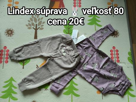 Súprava zajačik body a tepláky, lindex,80