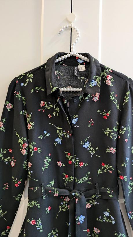 Kvietkované košeľové šaty h&m, h&m,m