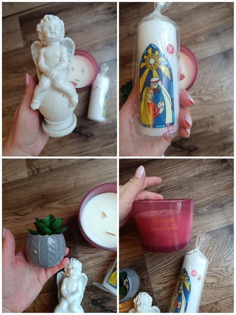 2x sviečka, anjelik a kvet, 