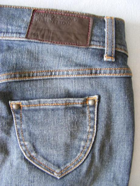 Rifľová sukňa benetton - xs/s, benetton,xs