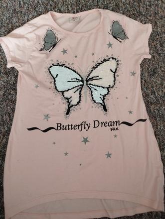 Ružové motylikove tričko, 140