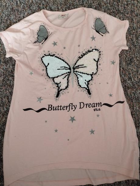 Ružové motylikove tričko, 140