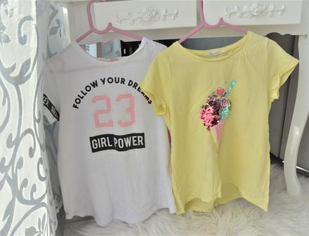 2x tričko-134/140, h&m,134